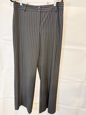 Chico's Gray Pinstripe Straight-Leg Trousers